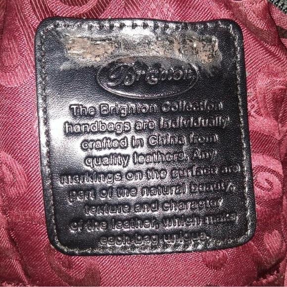 🖤 Brighton Black Leather Hobo Shoulder Bag With Silver Chain Strap Heart Charm - Picture 15 of 15